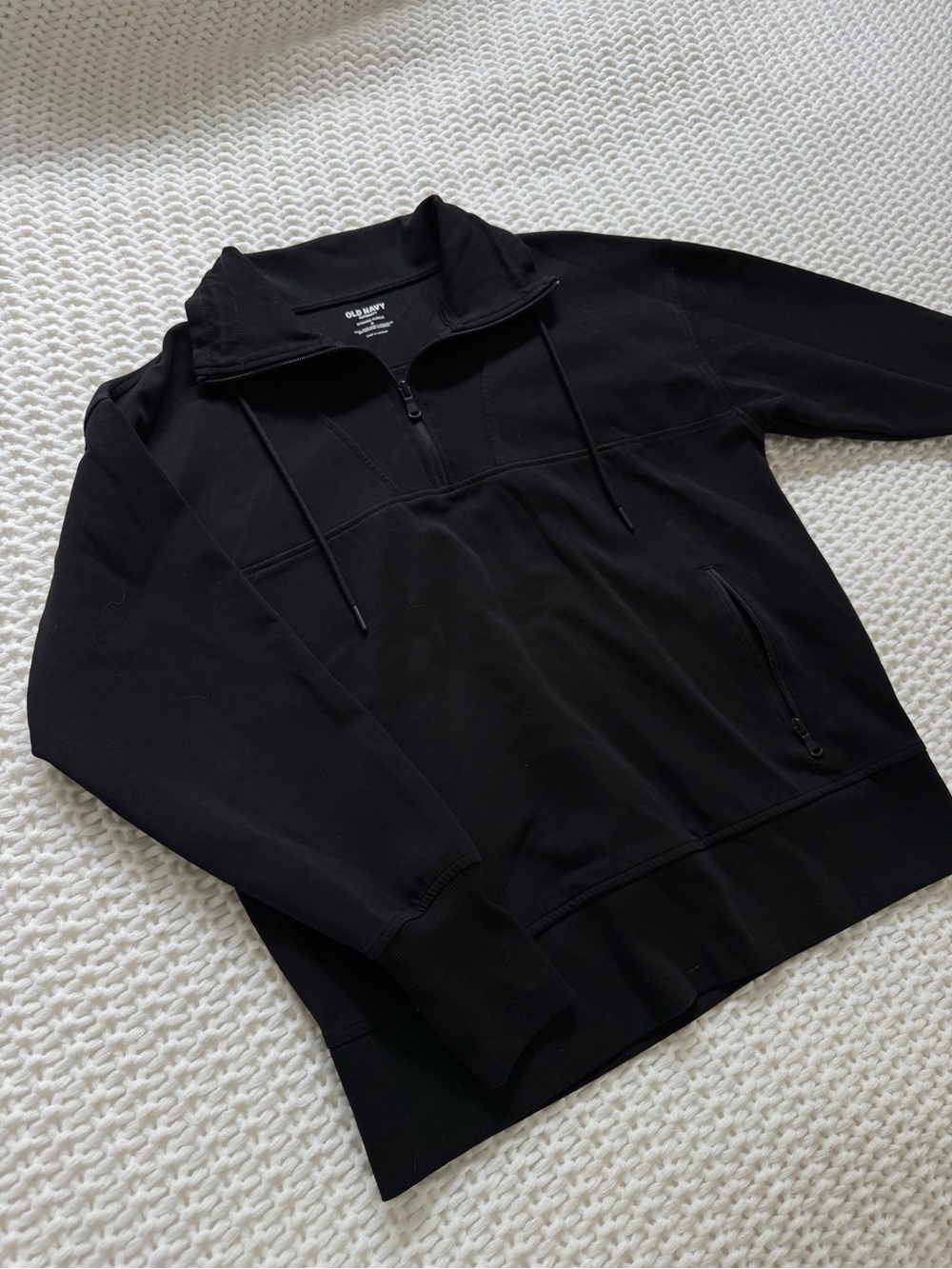 Old Navy Women's Black Half-Zip Pullover with Zipper Pocket